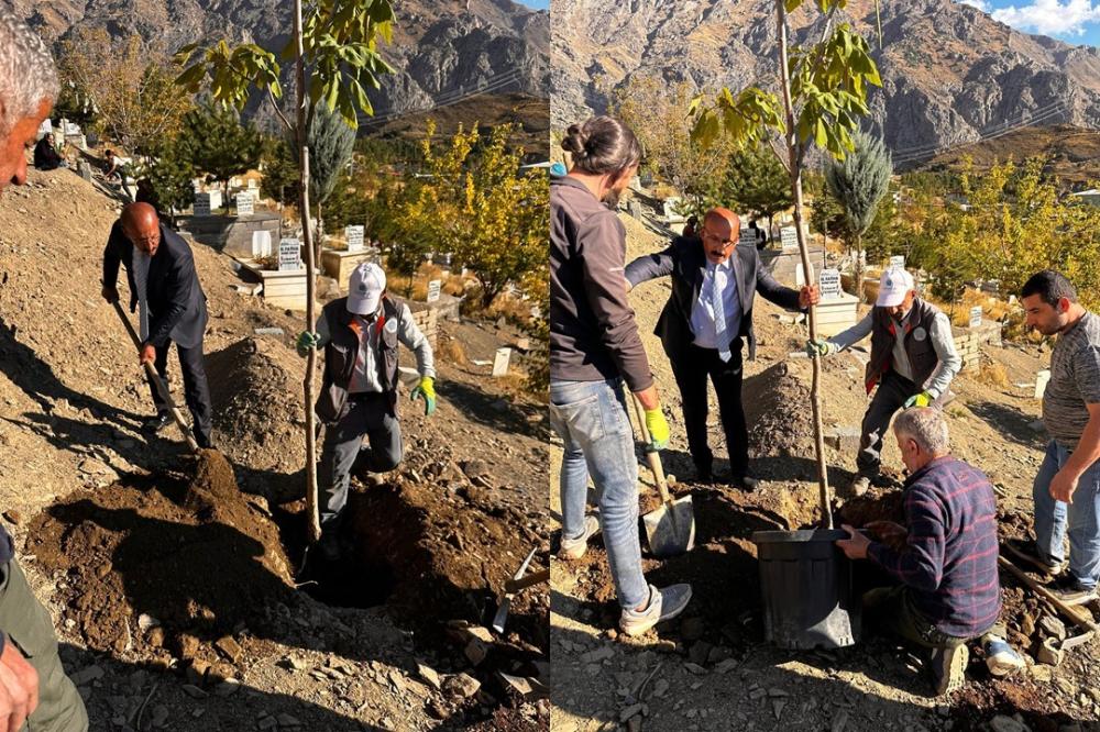 HAKKARİ BELEDİYESİ, MEZARLIK AĞAÇLANDIRMA ÇALIŞMALARIYLA VATANDAŞLARIN TAKDİRİNİ KAZANDI